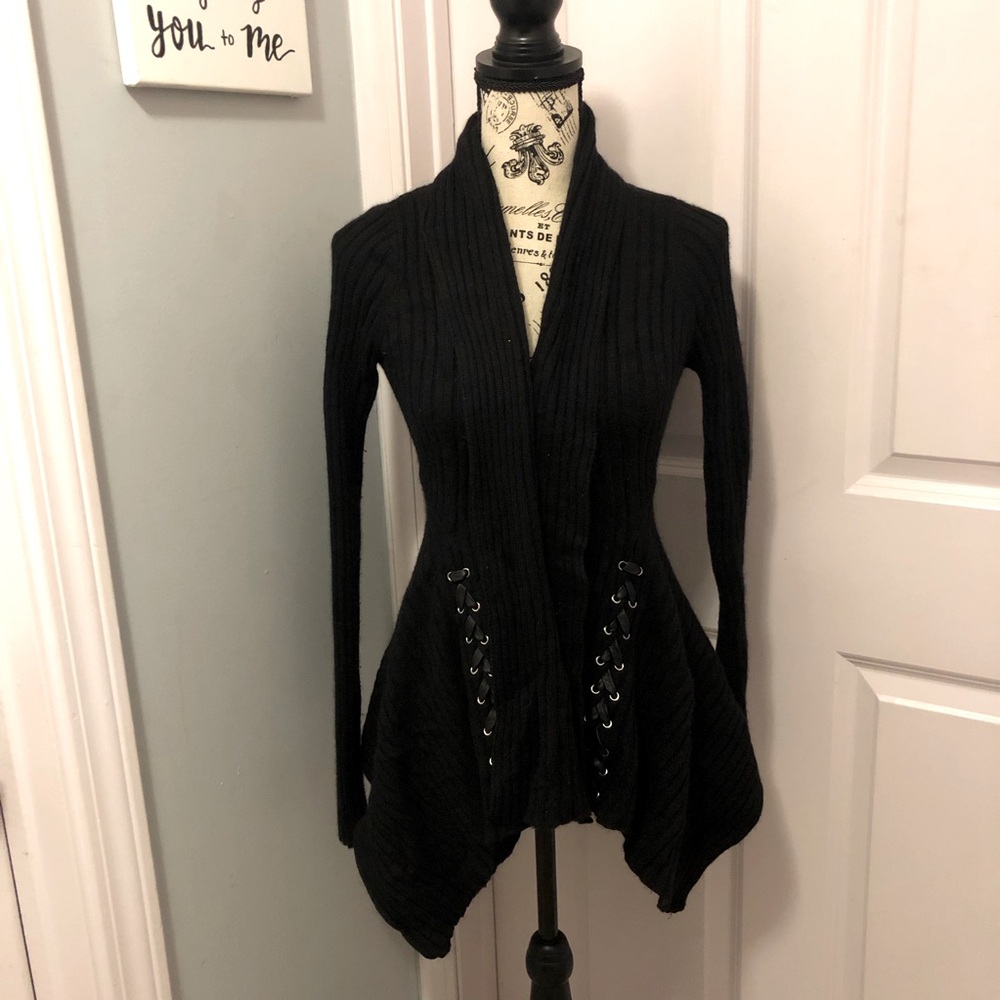 Autumn Cashmere Leather Laced Cardigan